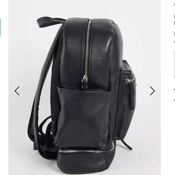 Bolongaro Trevor Contrast Zip Backpack in Black Leather - Picture 2 of 10